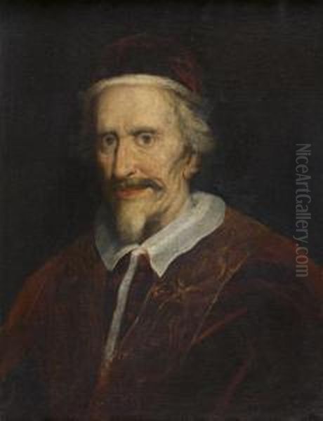 Portrait Du Pape Clement Ix Oil Painting by Giovanni Battista (Baciccio) Gaulli