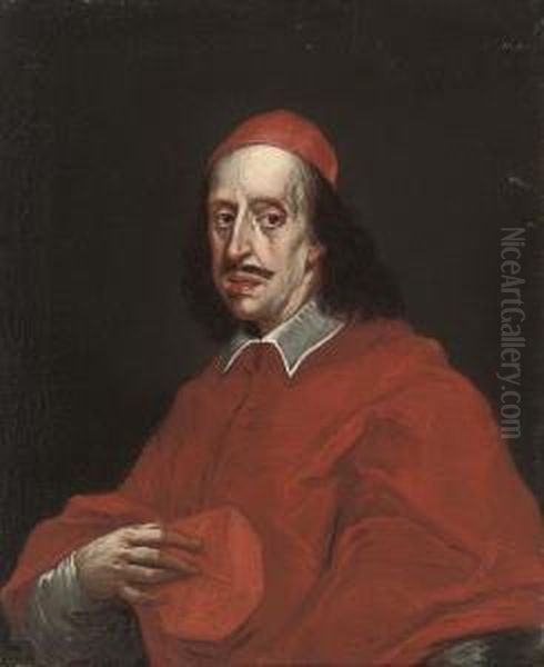 Portrait Of Cardinal Leopoldo De' Medici (1617-1675) Oil Painting by Giovanni Battista (Baciccio) Gaulli