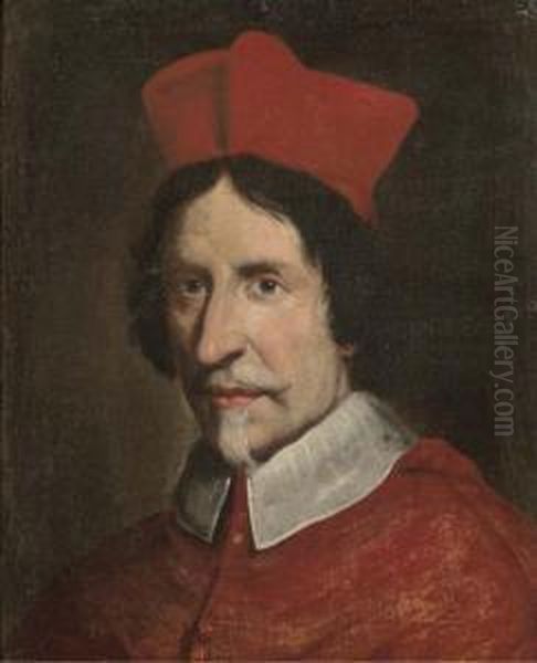 Portrait Of A Cardinal, Bust-length Oil Painting by Giovanni Battista (Baciccio) Gaulli