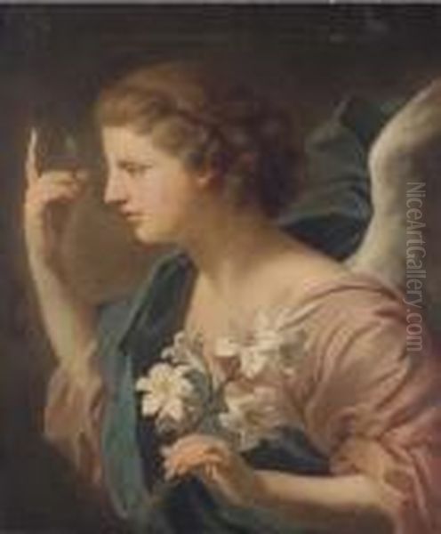 The Angel Of The Annunciation Oil Painting by Giovanni Battista (Baciccio) Gaulli