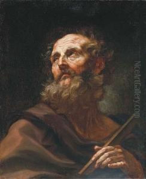 The Apostle Saint Thomas Oil Painting by Giovanni Battista (Baciccio) Gaulli