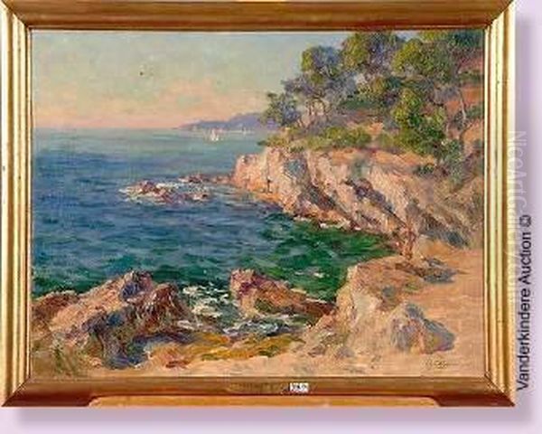 La Cote D'azur Oil Painting by Adolphe Gaussen