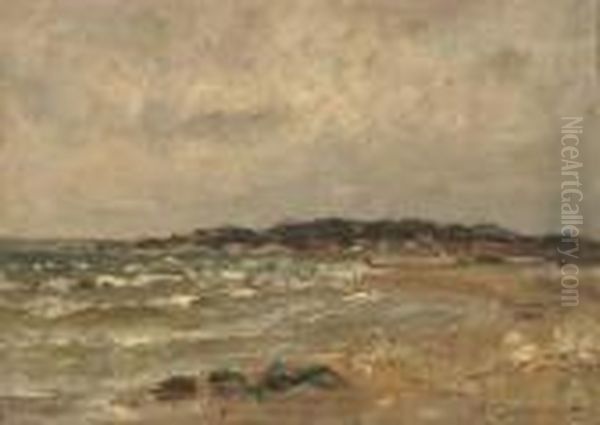 La Plage Oil Painting by Adolphe Gaussen