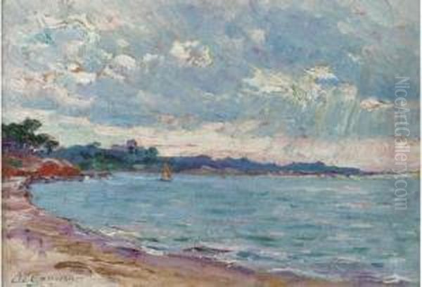 Passe Des Iles D'hyeres Oil Painting by Adolphe Gaussen