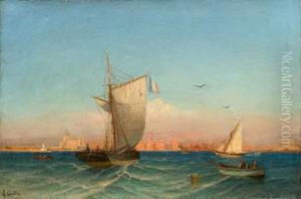 Le Port De Marseille. Oil Painting by Louis Francois Gautier