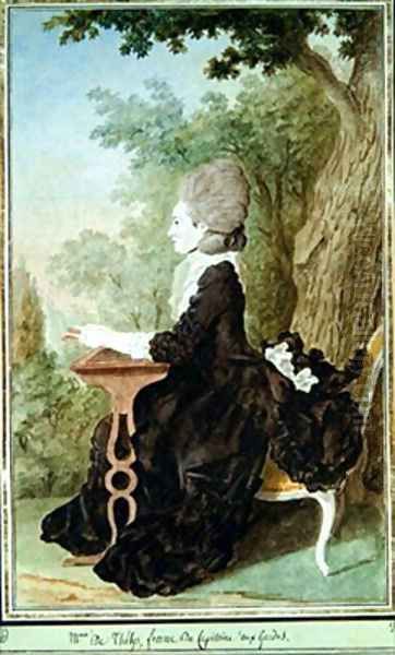 Comtesse de Thelis Oil Painting by Louis Carrogis Carmontelle