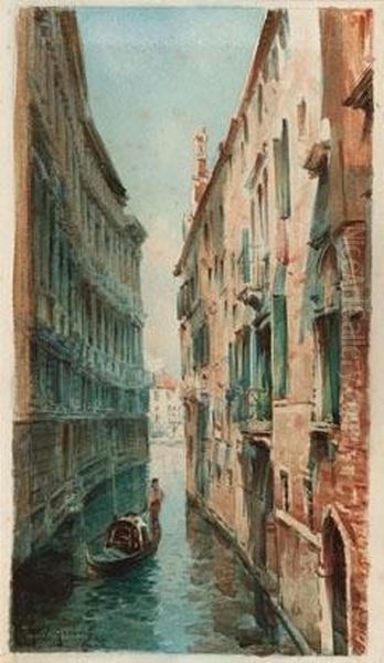 Nel Canale - 1890 Oil Painting by Natale Gavagnin