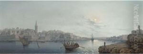 Valetta Harbour, Malta Oil Painting by Natale Gavagnin