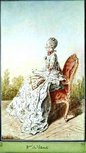 Gabrielle Suzanne Barbot madame Gaalon de Villeneuve Oil Painting by Louis Carrogis Carmontelle