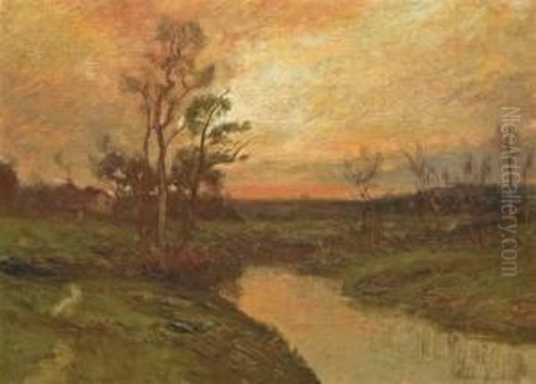 Evening By The Salt Marshes Oil Painting by Edward B. Gay