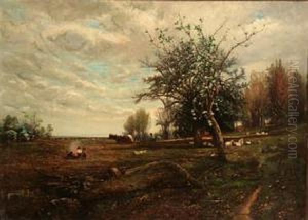 Spring Plowing Oil Painting by Edward B. Gay