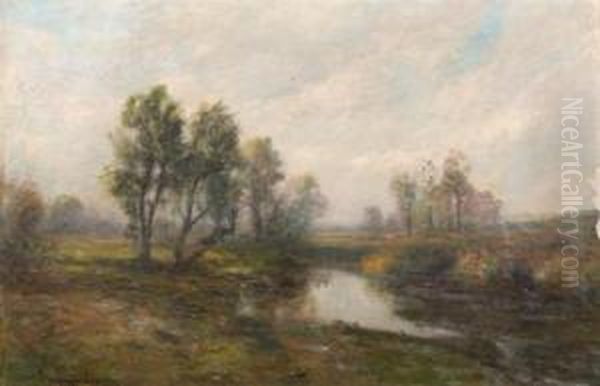 The River Meadows Oil Painting by Edward B. Gay