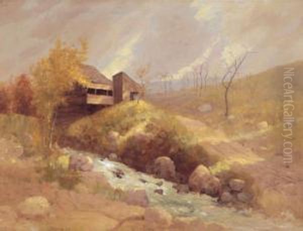 House On A Hill Oil Painting by Edward B. Gay