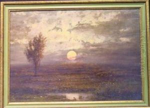 Marsh At Sunset Oil Painting by Edward B. Gay