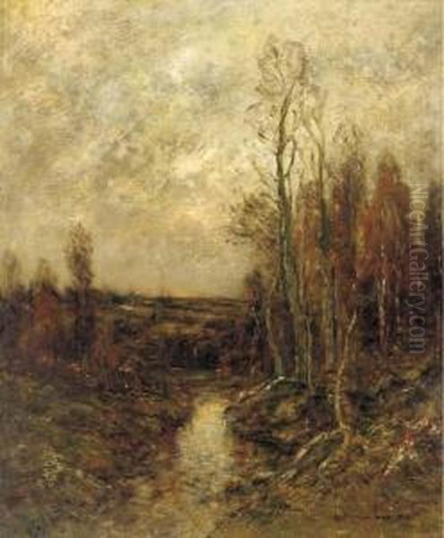 Autumn Landscape Oil Painting by Edward B. Gay