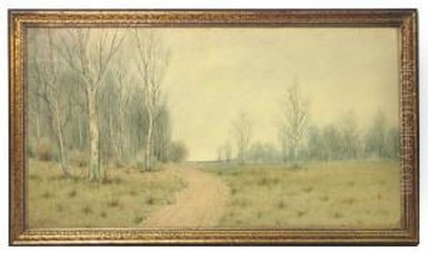 Path Through Birch Trees Oil Painting by George Howell Gay