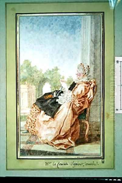 Henriette Julie de Dufort Duras comtesse dEgmont douairiere Oil Painting by Louis Carrogis Carmontelle