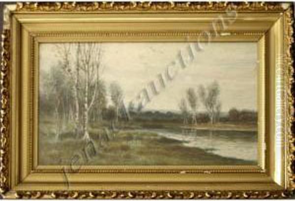 Landscape With Birches Oil Painting by George Howell Gay