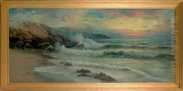 Sunset New England Coast Oil Painting by George Howell Gay