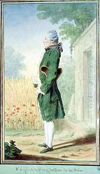 Jacques Auguste Poilloue, Monsieur le Chevalier de Saint-Marc, servant to the duke of Orleans Oil Painting by Louis Carrogis Carmontelle