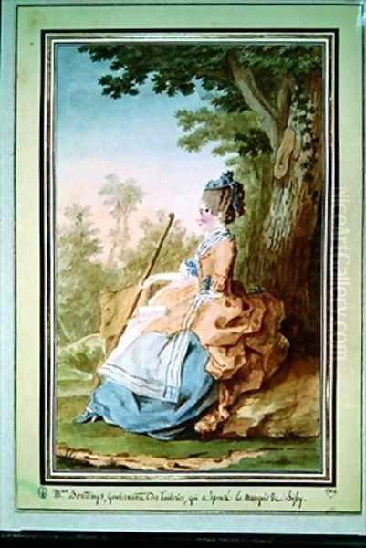 Jeanne Therese Tessier Madame Bontemps Oil Painting by Louis Carrogis Carmontelle