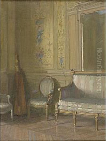 Period Interior Oil Painting by Walter Gay