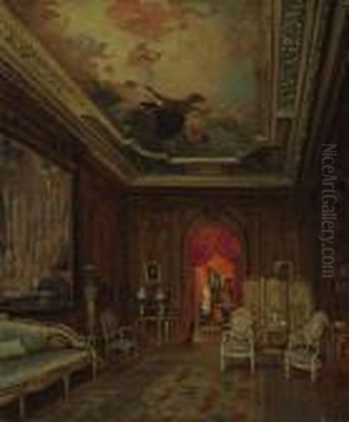 Interior Of A Salon Oil Painting by Walter Gay