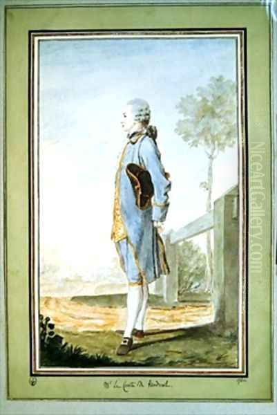 Joseph Hyacinthe Fancois de Paule de Rigaud Le comte de Vaudreuil Oil Painting by Louis Carrogis Carmontelle