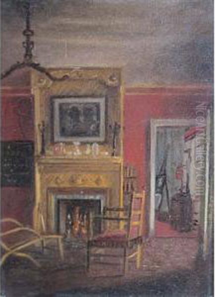 Interior With Fireplace Oil Painting by Walter Gay