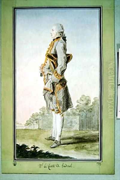 Joseph Hyacinthe Fancois de Paule de Rigaud Le comte de Vaudreuil 1740-1817 Oil Painting by Louis Carrogis Carmontelle