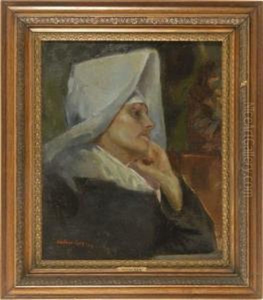 Portrait Of A Nun. Oil Painting by Walter Gay