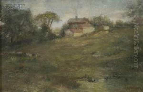 Landscape With Farmhouse Oil Painting by Walter Gay