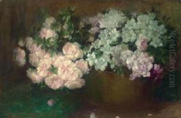 Floral Still Life Oil Painting by Walter Gay