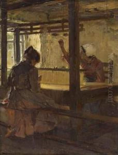 Les Tisseuses Oil Painting by Walter Gay