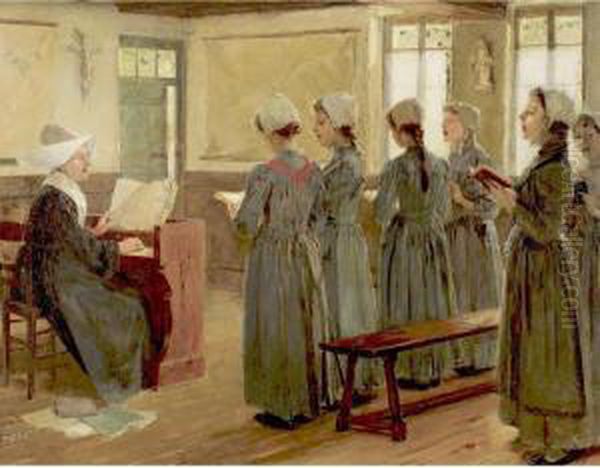 The Singing School Oil Painting by Walter Gay