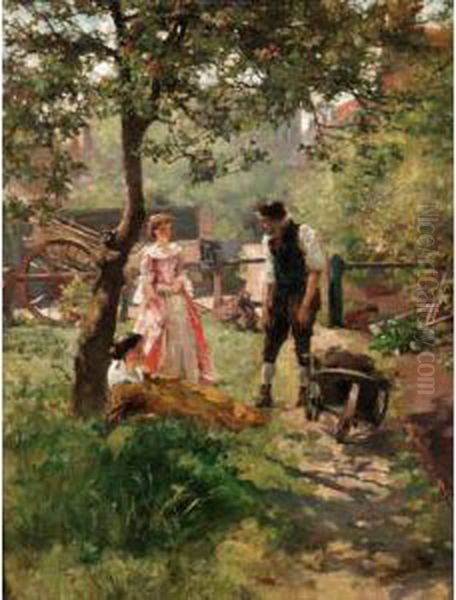 Under The Apple Tree Oil Painting by Walter Gay