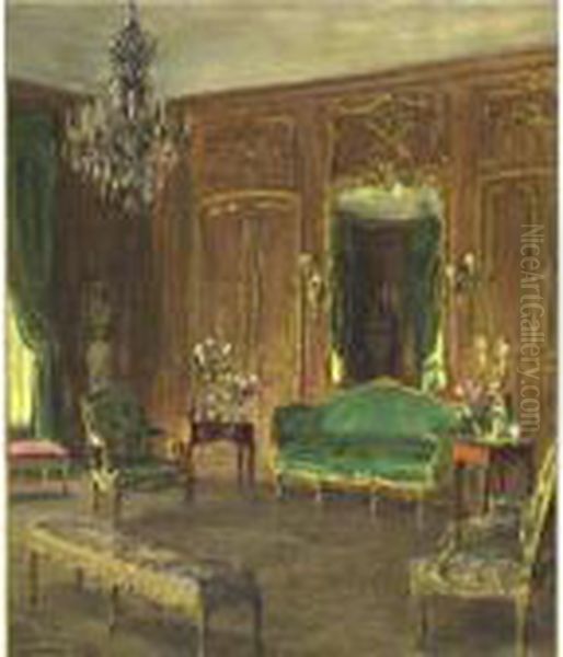 Salon Interior Oil Painting by Walter Gay