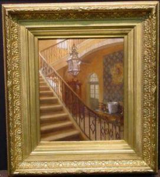 Interior Oil Painting by Walter Gay