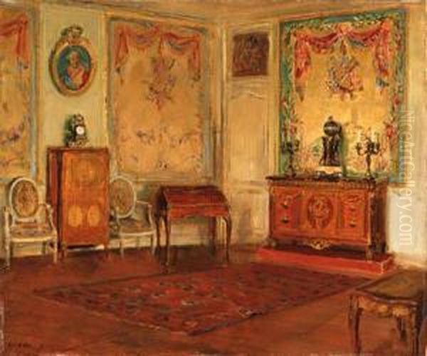 French Interior Oil Painting by Walter Gay