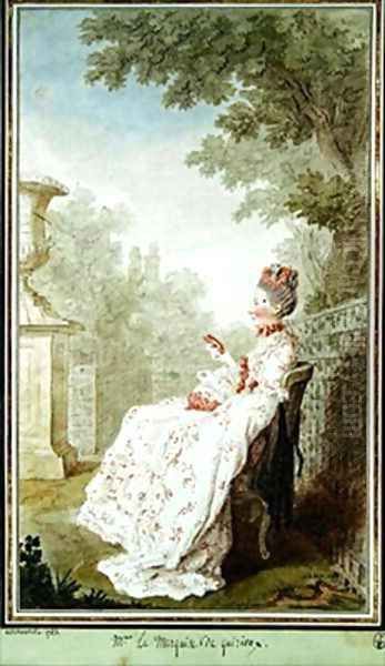 La marquise de Quirieux Oil Painting by Louis Carrogis Carmontelle