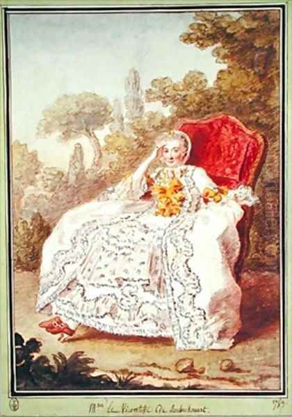 La vicomtesse de Rochechouart Oil Painting by Louis Carrogis Carmontelle