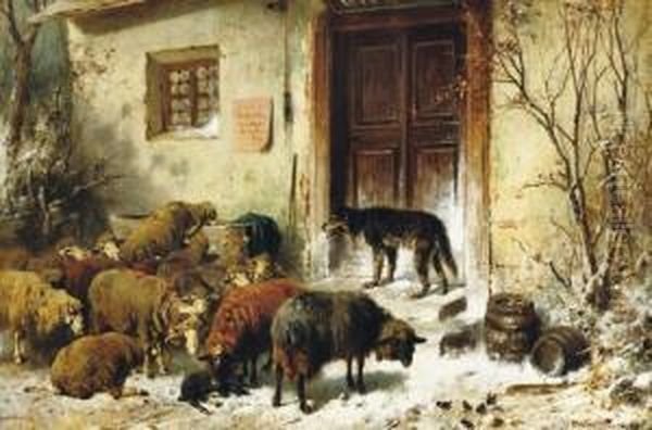 The Loyal Watchdog Oil Painting by Friedrich Otto Gebler