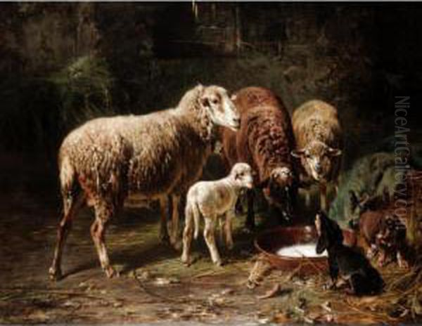 The Milk Bowl Oil Painting by Friedrich Otto Gebler