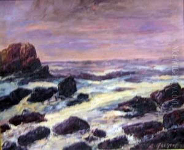 Romance At The The Sea Oil Painting by Leonid Gechtoff