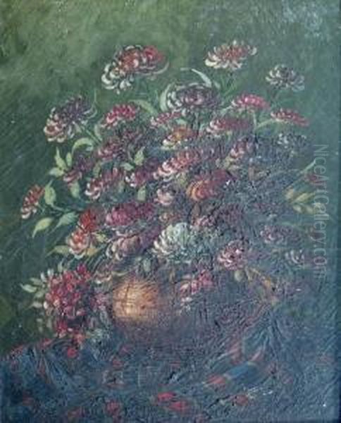 Bowl Of Flowers Oil Painting by Leonid Gechtoff