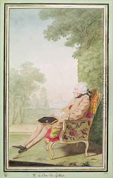 Louis Leon Potier 1695-1774 Le duc de Gesvres Oil Painting by Louis Carrogis Carmontelle