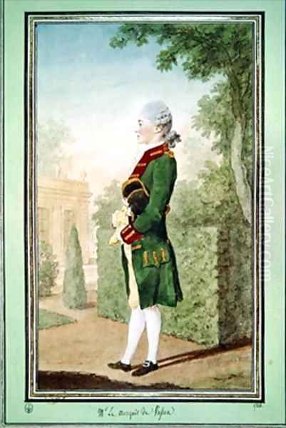 Louis Zacharie1768 Le marquis de Vassan Oil Painting by Louis Carrogis Carmontelle