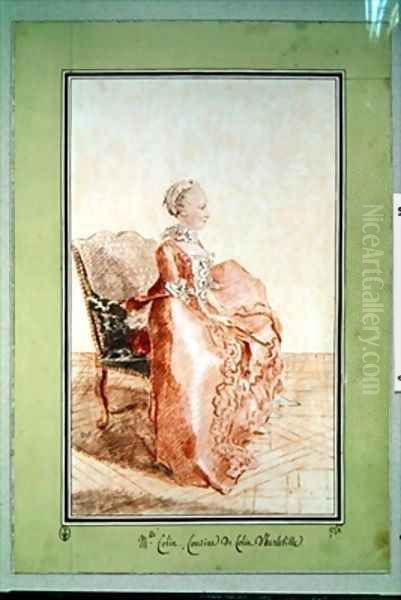 Madame Collin Oil Painting by Louis Carrogis Carmontelle