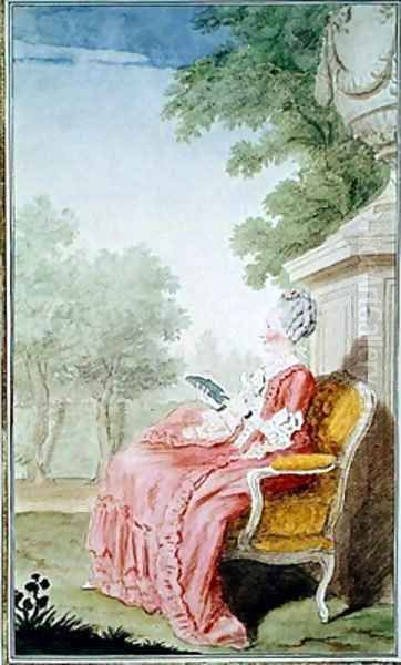 Madame de Buffon Oil Painting by Louis Carrogis Carmontelle