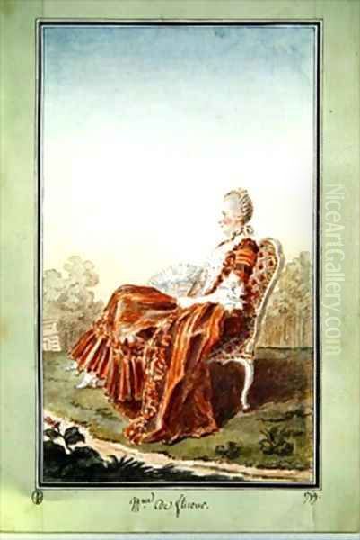 Madame de Flicourt Oil Painting by Louis Carrogis Carmontelle